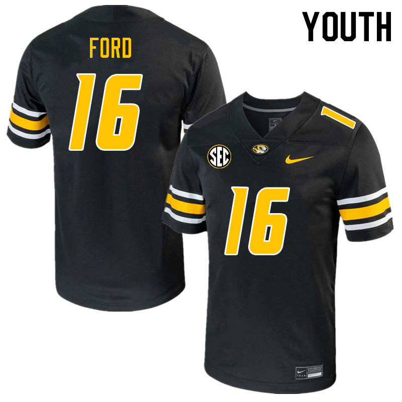 Youth #16 Travion Ford Missouri Tigers College 2023 Football Stitched Jerseys Sale-Black